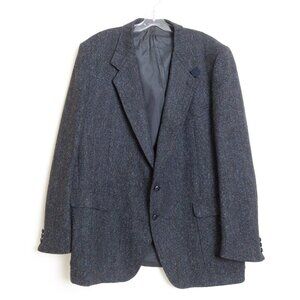 Vintage Tweed Sport Coat Wool Blazer Jacket Elbow Patches England 48 L Moores